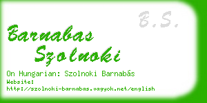 barnabas szolnoki business card