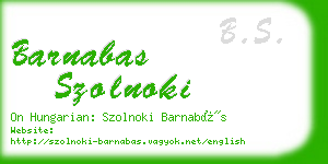 barnabas szolnoki business card